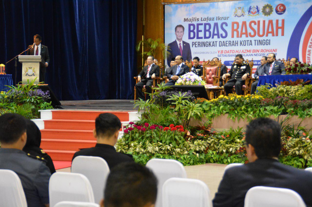 MAJLIS LAFAZ IKRAR BEBAS RASUAH PERINGKAT DAERAH KOTA TINGGI